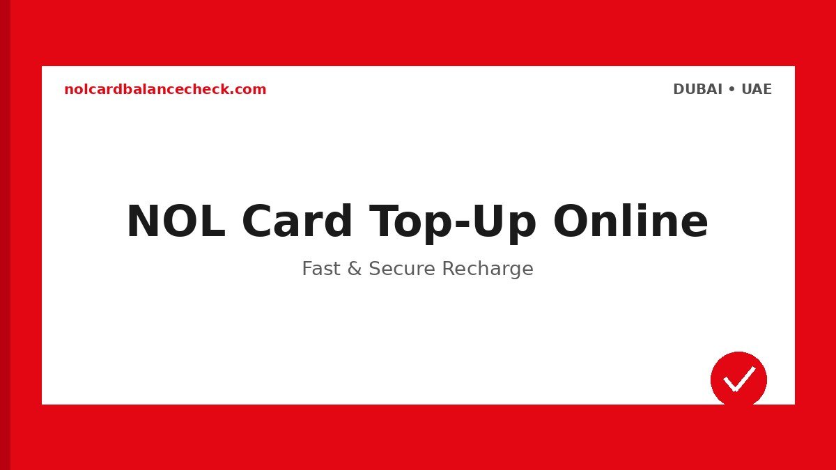Nol Card Top Up Online - Official Dubai RTA Guide